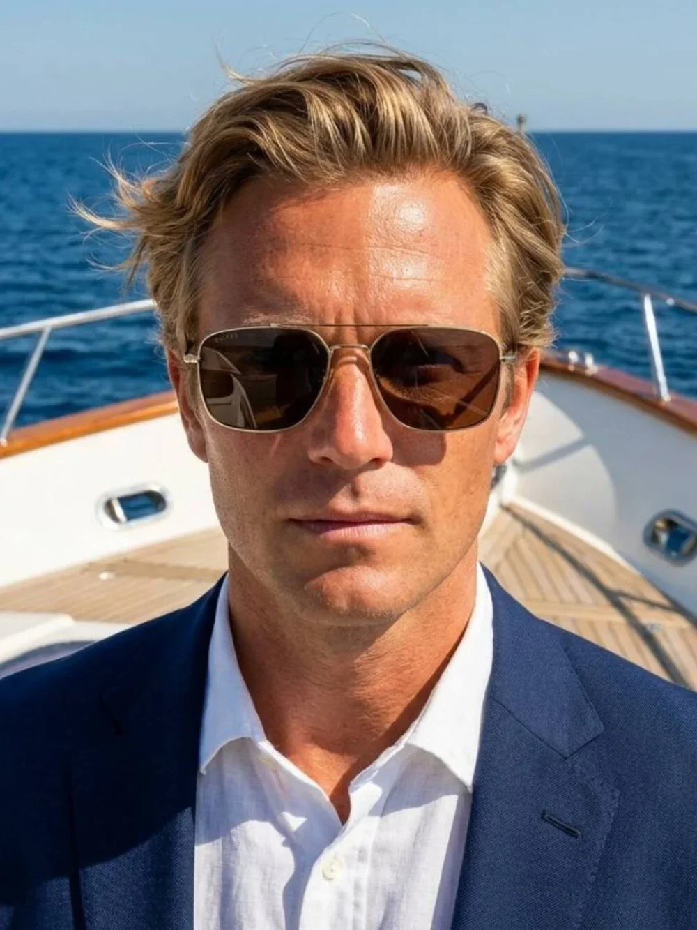 Gucci Men Sunglasses Gold Brown Rectangular GG1957SA 002 NEW AUTHENTIC